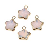 Sea Opal Pendants Brass with Sea Opal Star mixed colors Sold By PC