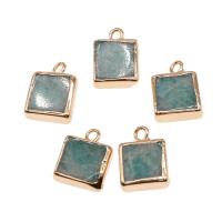 Gemstone Pendants Jewelry Brass with Gemstone Square mixed colors Sold By PC