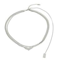 Titanium Steel Necklace, Unisex, silver color, Sold By PC