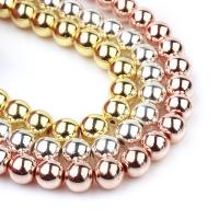 Hematite Beads Round Galvanic plating Sold Per Approx 15.75 Inch Strand