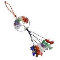 Hanging Ornaments Stainless Steel with Gemstone platinum color plated Unisex mixed colors 210mm Sold By PC