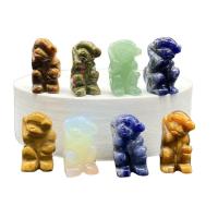 Gemstone Decoration, Monkey, Carved, random style, mixed colors, 16x25mm, Sold By PC
