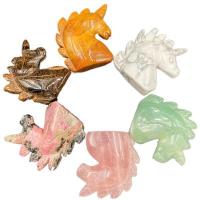 Natural Stone Decoration, Unicorn, Carved, different materials for choice, more colors for choice, 50.80mm, Sold By PC
