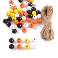 Wood Beads, with Linen, painted, DIY, more colors for choice, 16mm, 50PC/Bag, Sold By Bag