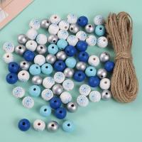 Wood Beads, with Linen, stoving varnish, DIY, more colors for choice, 16mm, 200PC/Bag, Sold By Bag