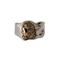 cobre Cuff Ring Finger, banhado, joias de moda, prateado, níquel, chumbo e cádmio livre, 16.80mm, vendido por PC