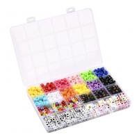 Mixed Acrylic Beads, plated, DIY & enamel, mixed colors, 190x135x18.50mm, 739PCs/Set, Sold By Set