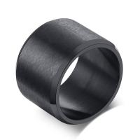 Roestvrij staal Finger Ring, zwart ionische, verschillende grootte voor keus & voor de mens, 15x2mm, Verkocht door PC