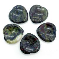 Dragon Blood stone Thumb Worry Stone, Heart, mixed colors, 40x40x6mm, 5PCs/Bag, Sold By Bag
