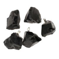 metal colgante, con Piedra Negra, Negro, 40x29x23mm, Vendido por UD
