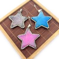 Agate Jewelry Pendants with Rhinestone Clay Pave Star Unisex & crackle Sold By PC