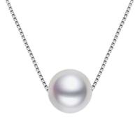 Srebrny naszyjnik z perłami, Perła naturalna słodkowodna, ze 925 Srebro, Koło, Platerowane w kolorze srebra, dla kobiety, biały, 8.5-9.5mm, długość około 15.75 cal, sprzedane przez PC