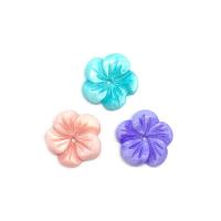 Natural Colored Shell Beads Flower Carved DIY 15mm Sold By PC