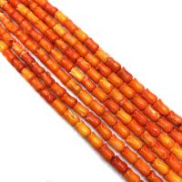 Perles de corail synthétiques, fleur, DIY, orange, 6x9mm, Vendu par 14.96 pouce brin