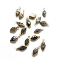 Freshwater Pearl Pendants, with Tibetan Style, Rhombus, gold color plated, DIY, 9x20mm, 10PC/Bag, Sold By Bag