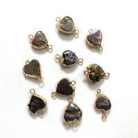 Freshwater Pearl Connector, with Tibetan Style, Heart, gold color plated, DIY, 13x20mm, 10PCs/Bag, Sold By Bag