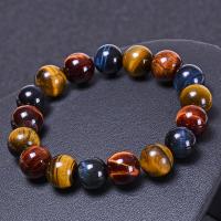 Natural Tiger Eye Bracelets, Round, handmade, Unisex & different size for choice, Sold Per Approx 6.6-8.2 Inch Strand