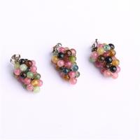 Tourmaline Pendant with Zinc Alloy Grape mixed colors Sold By PC