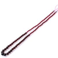 Garnet Necklace, graduated beads & for woman, red, Length:45 cm, Sold By PC