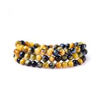 Natural Tiger Eye Bracelets, Unisex & anti-fatigue, mixed colors, Sold By PC