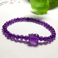 Amethyst Bracelet, Fabulous Wild Beast, radiation protection & for woman, purple, 5-6mm, Length:7.5 Inch, Sold By PC