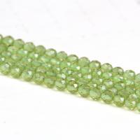 Peridot Stone Beads Round DIY & faceted green Sold Per 38 cm Strand