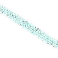 Perline in turchese, Cerchio, DIY, blu, 4mm, Venduto per 38 cm filo