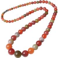 Ágata Yanyuan colar, grânulos de graduado & para mulher, cores misturadas, 5-14mm, comprimento 45 cm, vendido por PC