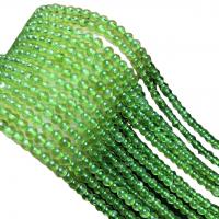перидот Бусины, Круглая, DIY, зеленый, 3.2-3.5mm, Продан через 40 см Strand