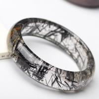Black Rutilated Quartz Bangle, for woman, mixed colors, 8-19mm, Length:7.5 Inch, Sold By PC