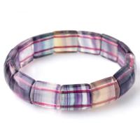 Natural Fluorite Bracelet, anti-fatigue & for woman, mixed colors, 14x7mm, Length:7.5 Inch, Sold By PC