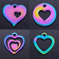 Stainless Steel Pendants Heart colorful plated fashion jewelry & DIY multi-colored Sold By Bag