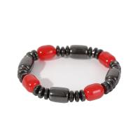 Hématite bracelet, avec Des billes de verre, pour femme, couleurs mélangées, 10x12mm, Longueur:Environ 7.48 pouce, Vendu par PC