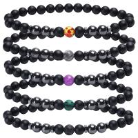 Fashion Jewelry Anklet, Black Stone, with Natural Stone & Hematite, different materials for choice & Unisex, more colors for choice, Length:Approx 8.66 Inch, Sold By PC