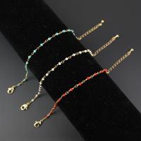 Brass Bracelet, with Seedbead, brass lobster clasp, with 1.97Inch extender chain, gold color plated, for woman, more colors for choice, Length:Approx 7.09 Inch, Sold By PC