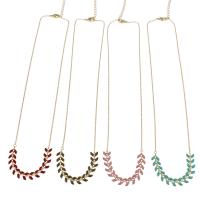 Messing Halskette, goldfarben plattiert, für Frau & Emaille, keine, Länge:ca. 16.93 ZollInch, verkauft von PC