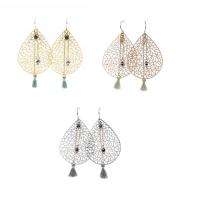 Fashion Fringe Earrings Brass Teardrop plated for woman Sold By Pair