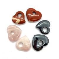 Gemstone Pendants Jewelry, Natural Stone, Heart, DIY, more colors for choice, 30x35mm, Sold By PC