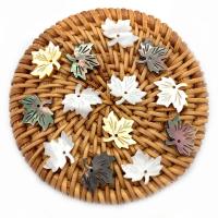Shell Pendants, Maple Leaf, Carved, DIY, more colors for choice, 14x15mm, Sold By PC