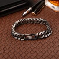 Titanium Steel Bracelet & curb chain & for man Length Approx 8.3 Inch Sold By PC