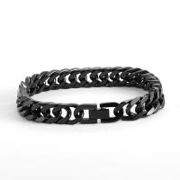 Titanium Steel Bracelet, plated, fashion jewelry & for man, more colors for choice, 10mm, Length:Approx 8.26 Inch, Sold By PC