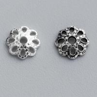 925 Sterling Silber Perlenkappe, Blume, hohl, keine, 6mm, Bohrung:ca. 1.2mm, verkauft von PC