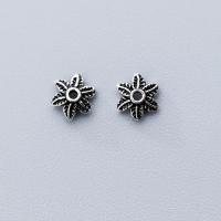 925 Sterling Silver Bead Cap, Flower, silver color, 5mm, Hole:Approx 1mm, Sold By PC