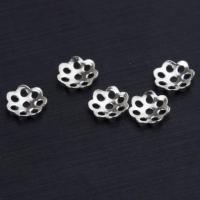 925 Sterling Silber Perlenkappe, Blume, hohl, Silberfarbe, 5mm, Bohrung:ca. 0.9mm, verkauft von PC