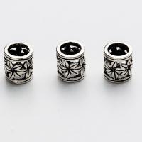 925 Sterling Silver Large Hole Bead, Column, silver color, 5.50x5.50x6.50mm, Hole:Approx 4mm, Sold By PC