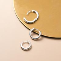925 Sterling Silver Huggie Hoop Earring, Donut, different size for choice, silver color, Sold By Pair