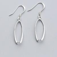 925 Sterling Silver Earring Drop Findings Flower silver color 38.50mm Sold By Pair