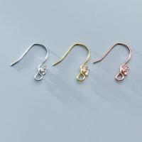 925 Sterling Silver Hook Earwire plated with rhinestone 15mm Sold By Pair