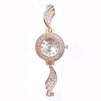 Pulsera de Reloj para Mujer, aleación de zinc, con diamantes de imitación, más colores para la opción, 190x24x7mm, Vendido por UD