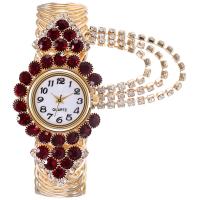 Women Wrist Watch, Tibetan Style, with Glass & Stainless Steel, for woman & with rhinestone, more colors for choice, 250x30x10mm, Sold By PC